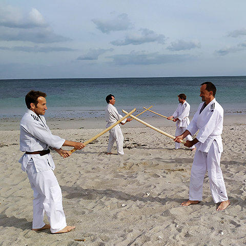 bokken à la plage